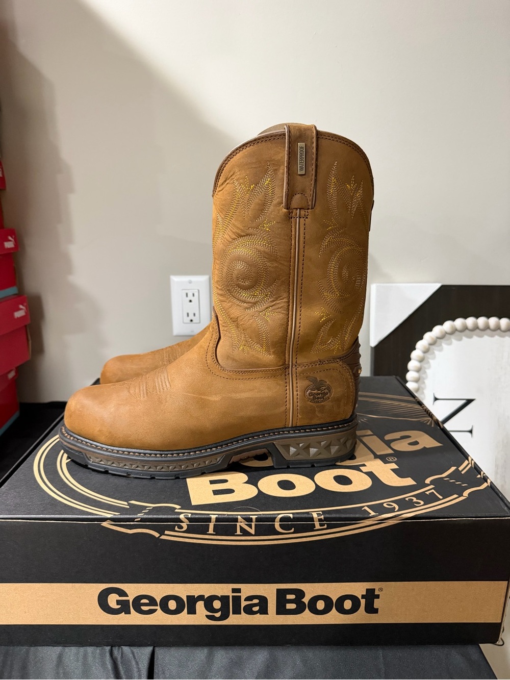 Georgia Boot Men's Brown Western Work Boots